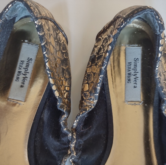 Simple Vera Vera Wang Snake Print Open Front Women's Ballerine. 8.5M - Picture 14 of 14